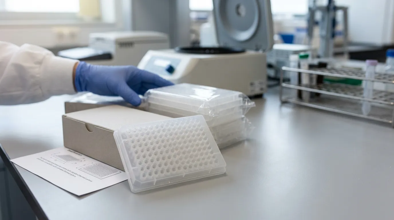 384-well PCR plates prepared for high-throughput laboratory workflow evaluation